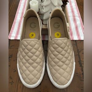 Guess Women's Quilted Leather Slip-On Sneakers - Beige